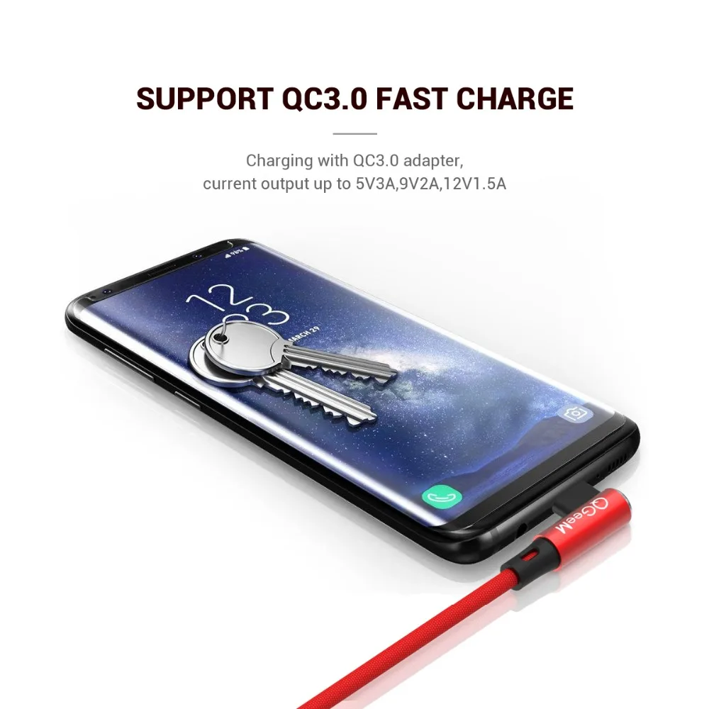 Кабель QGEEM USB Type C для Samsung Note 8 S8 Xiaomi mi A1 кабель сотового телефона типа быстрой