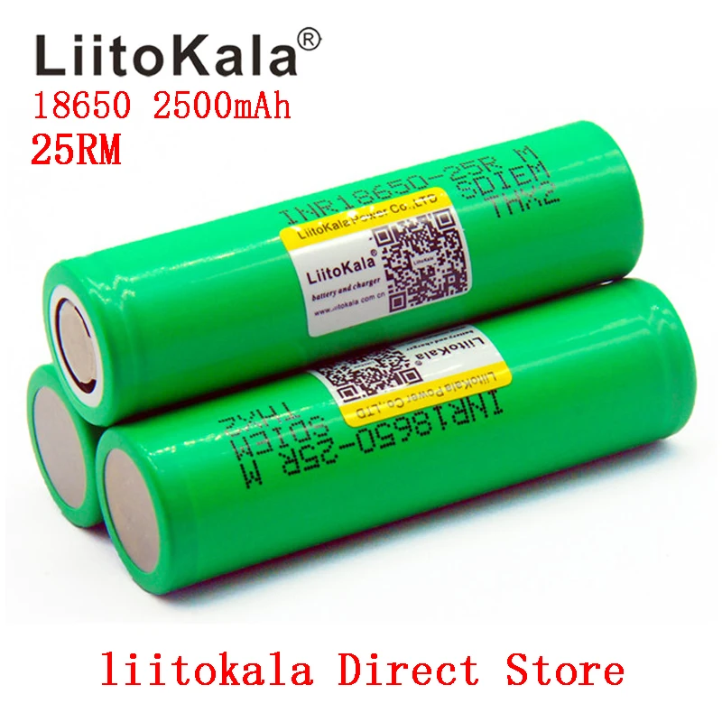 Фото Новый аккумулятор Liitokala 18650, 2500 мАч, 3,7 в, оригинальный разрядный литий-ионный аккумулятор INR18650-25RM 20A №5