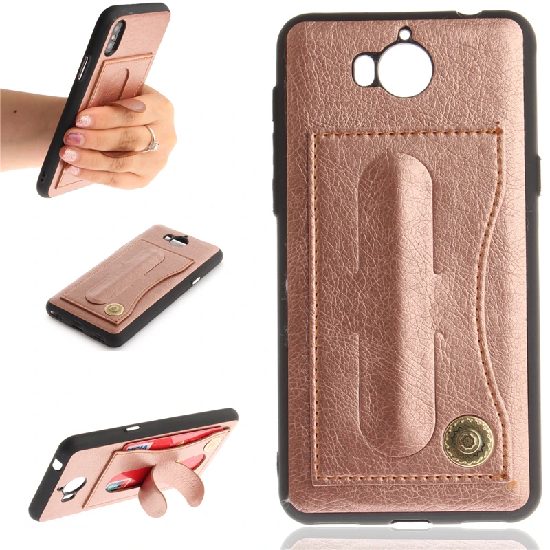 Coque Бизнес искусственная кожа + ТПУ чехол для Huawei Y5 2017 стоят слот карты КРЫШКА ДЛЯ