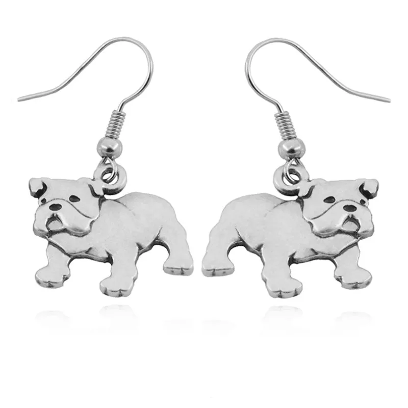Женские длинные серьги подвески в виде английского бульдога|fashion long earrings|long drop