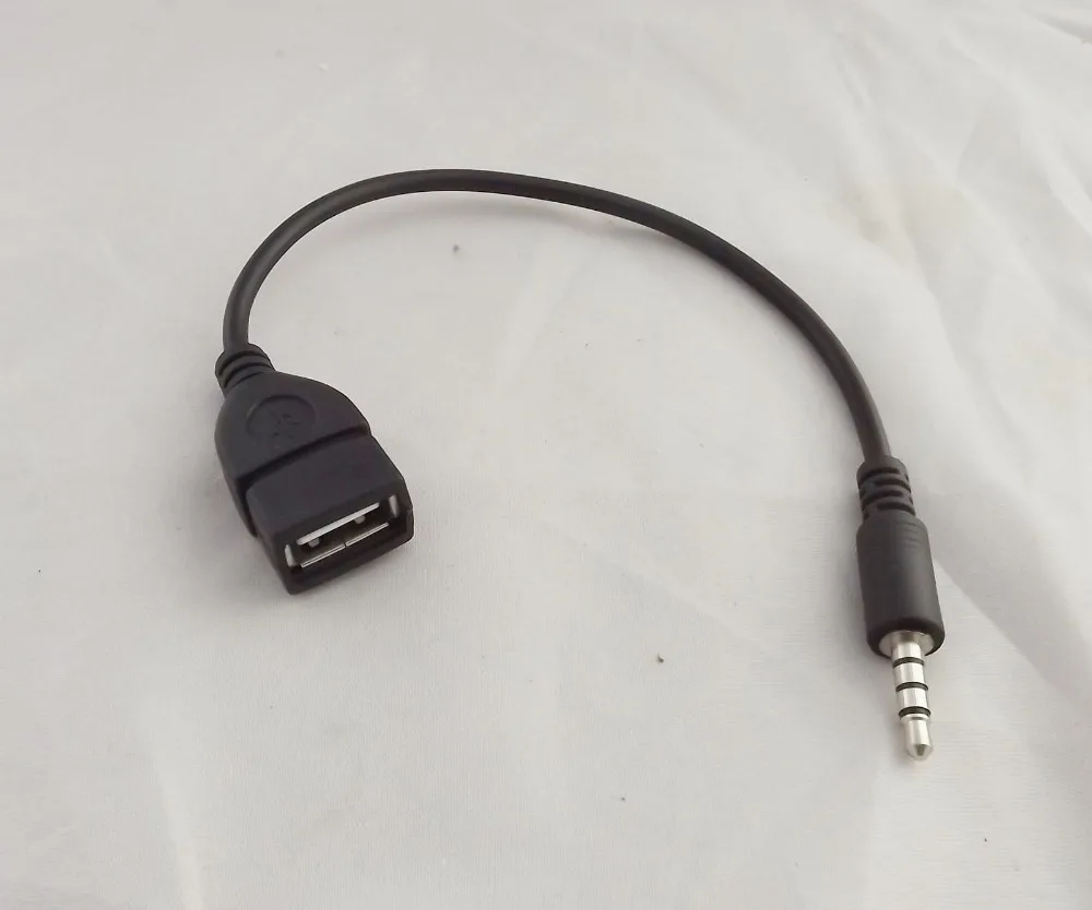 1 шт. 3 5 мм штекер AUX аудио разъем к USB 2 0 гнездовой конвертер кабель Шнур
