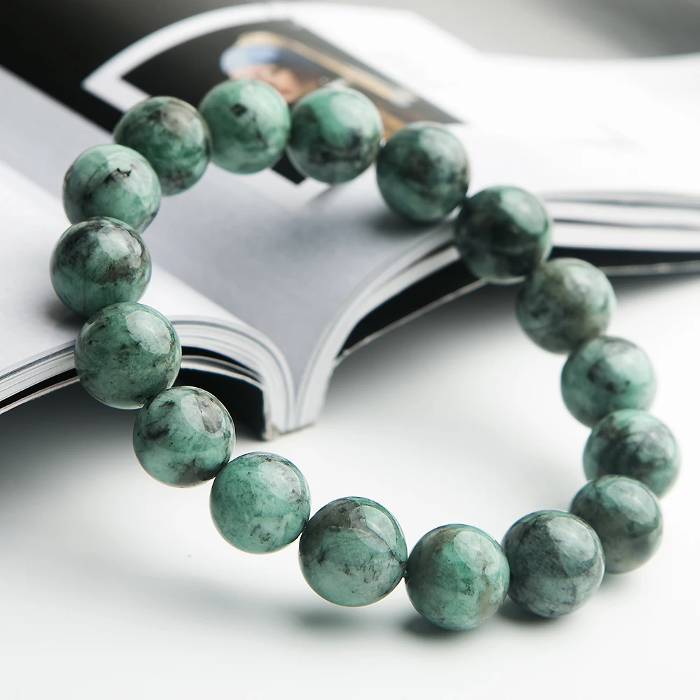 Natural Green Emerald Crystal Round Beads Bracelet 10mm 11mm 12mm Gemstone Women Rarest Jewelry AAAAA | Украшения и аксессуары