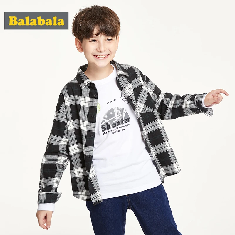 Balabala/Детские рубашки хлопковые для мальчиков новинка 2019 года Осенние с длинными