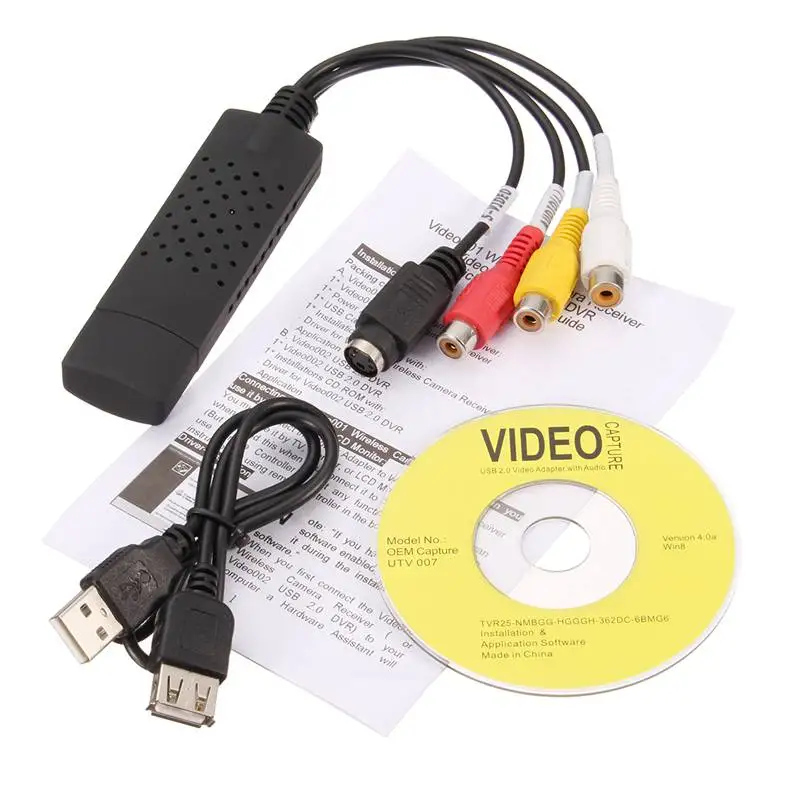 USB карта видеозахвата 10 NTSC ТВ тюнер CC TV VCR DVD HD аудио адаптер конвертер разъем для Win