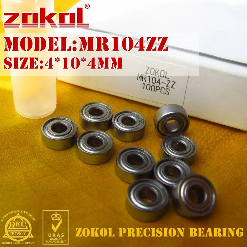 Миниатюрный радиальный шариковый подшипник zokol MR104 ZZ 4*10*4 мм|bearing bearing|bearings