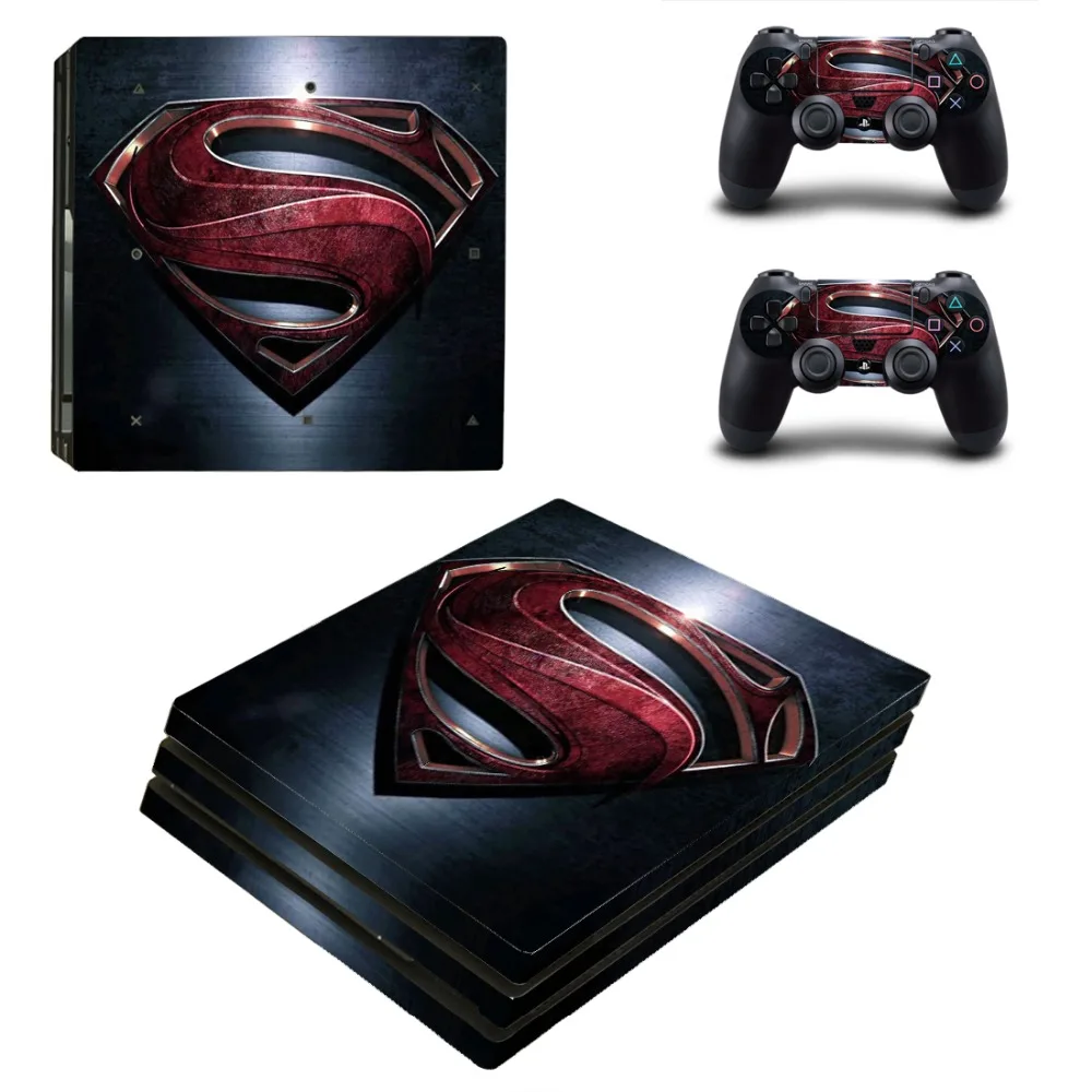 DC Супермен PS4 Pro кожи виниловая наклейка, стикер для sony Playstation 4 консоли и 2 контроллеры PS4 Pro кожи Стикеры