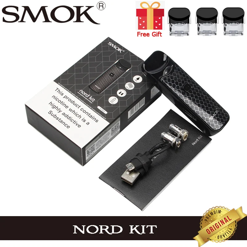 Оригинальный стартовый набор Smok Nord Pod с аккумулятором 1100 мАч 3 мл Форсунка