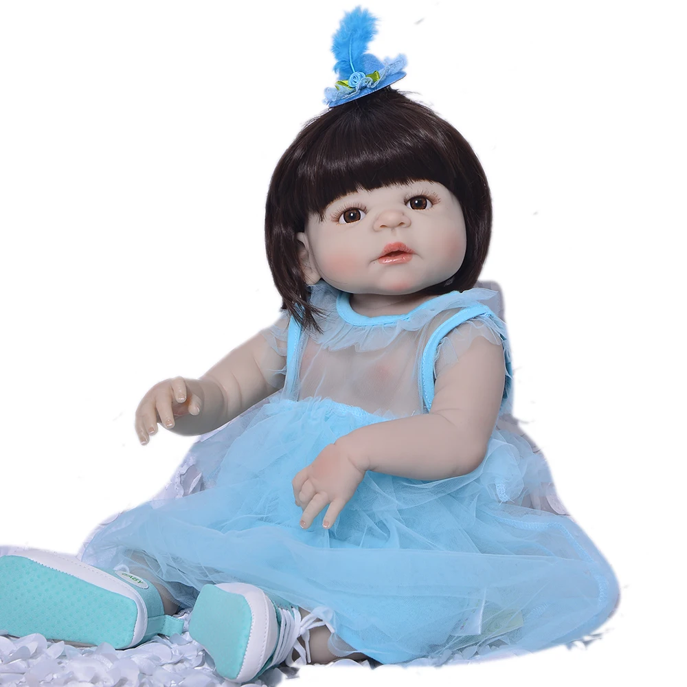 

23inch Lifelike Babies Boneca Full silicone VInyl Fashion Dolls bathe super quality doll stylish toddlers collection for sale