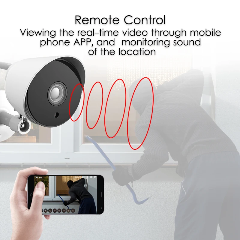 Kervay Водонепроницаемая 1080P уличная HD Wi-Fi ip-камера CCTV Беспроводная P2P камера наблюдения с управлением приложением ночного видения