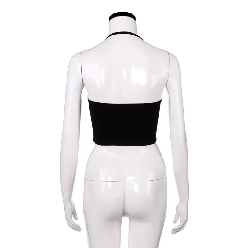 Женский топ с лямкой на шее однотонный бандажный Повседневный жилет Базовая