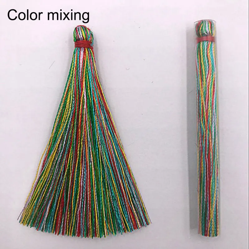 11 color mixing 5 шт./лот, 65 мм, шелковая кисточка, бахрома, шитье, Банг, кисточка, отделка штора ручной работы, кисточка для рукоделия, ювелирных изделий, сделай сам, Прививка - Цвет: 11 color mixing