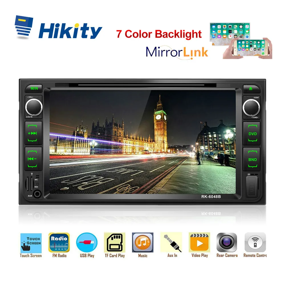 Hikity 2 din автомагнитола " HD стерео ISO/Android Зеркало Ссылка автомобильный dvd-плеер Поддержка рулевого колеса дистанционного управления и резервная камера