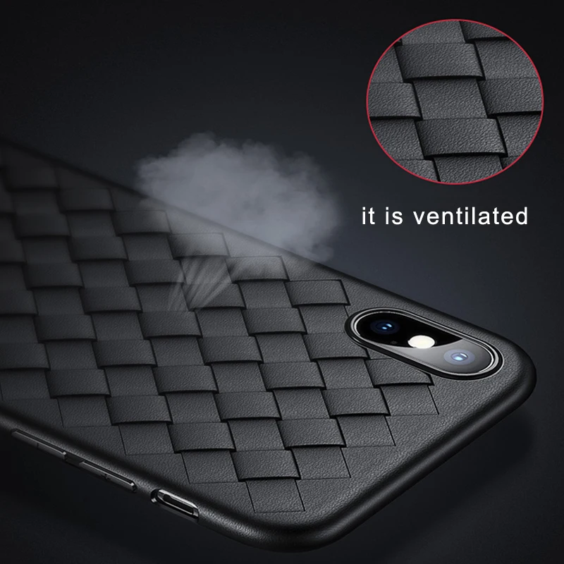 X-ENOGONE ткачество чехол для iPhone X 10 случаях Роскошные сетка Ткачество супер мягкий