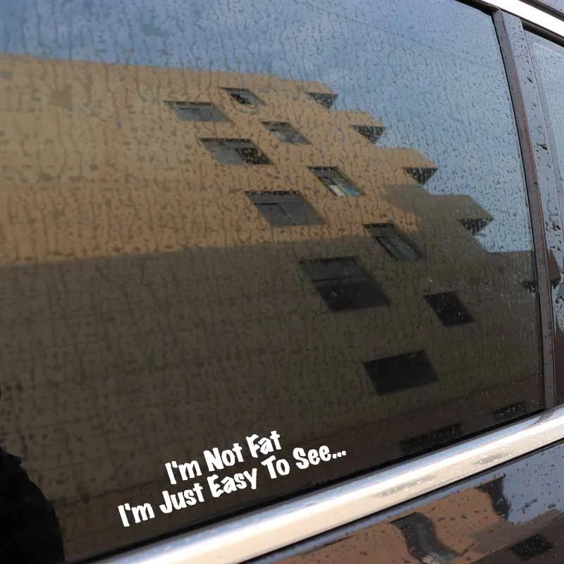 YJZT 19.5CM*4.4CM Fun I'm Not Fat Just Easy To See Vinyl Car Window Sticker Black Silver Decal C11-1699 | Автомобили и