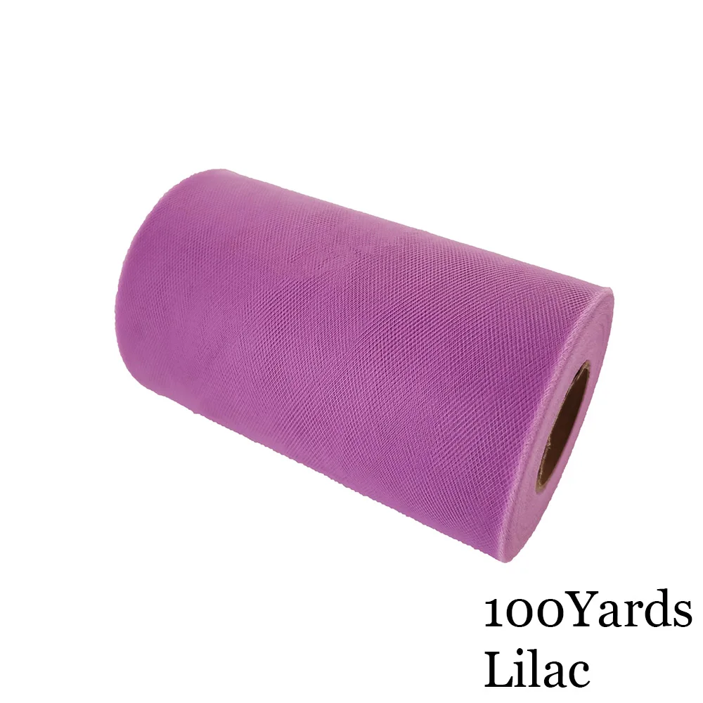 Lilac 15 см, 100 ярдов, фатиновая пачка в рулоне, 6 дюймов, Тюлевая пачка для душа для малышей, сделай сам, для свадебной вечеринки, дня рождения, без шитья, вечерние пачки, декоративные принадлежности - Цвет: Lilac