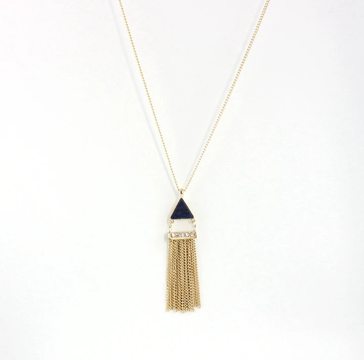 Простое длинное женское ожерелье из натурального белого фиолетового и синего