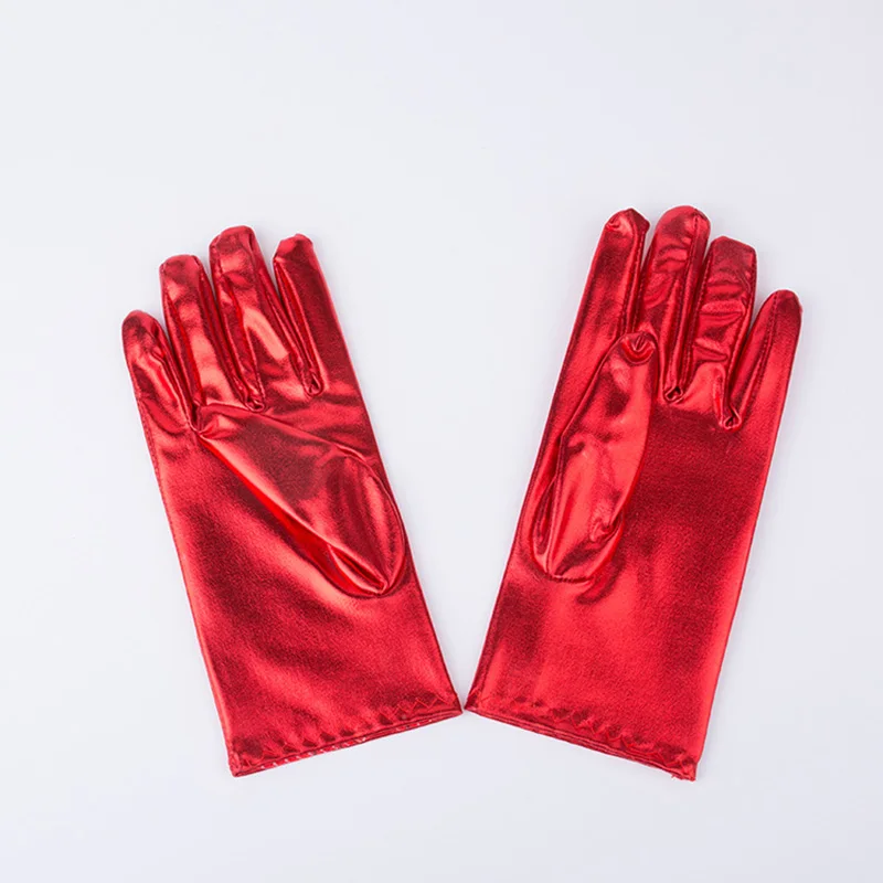 

Women Bright Leather Stage Dance Performance Short Gloves Fashion Halloween Dance Party Professional Cosplay Princess Gloves A61