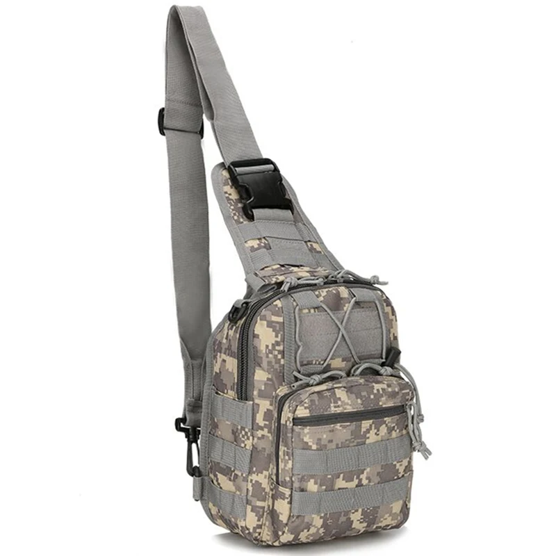 ACU Новая тактическая Сумка Molle для рыбалки, походов, охотничьих сумок, спортивная сумка, нагрудный ремень на одно плечо, тактический рюкзак - Цвет: ACU
