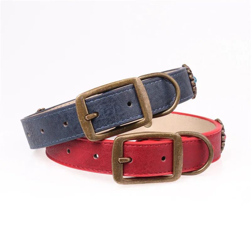 Высокое качество кожаный ошейник с нежным Винтаж ювелирный камень Дейзи Classic