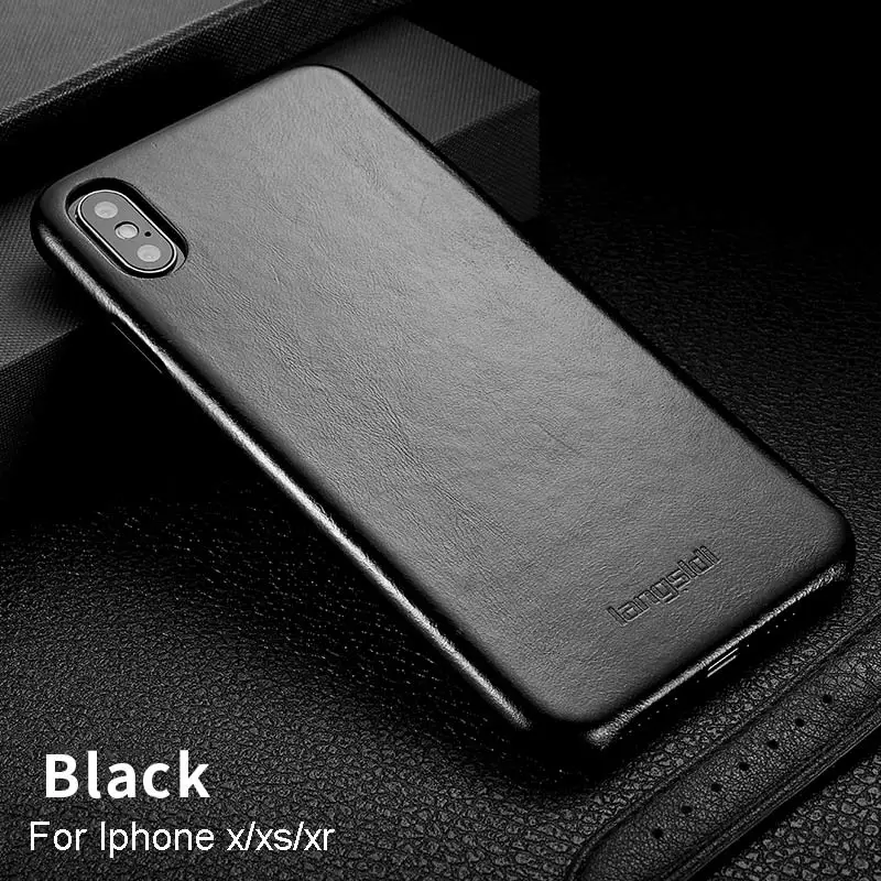 Черный Чехол из натуральной кожи для iphone X, XR, XS, XS, MAX, роскошный Марвел, винтажный, Apple, чехол для телефона, бизнес, тонкая задняя крышка для iphone, xsMAX - Цвет: Черный