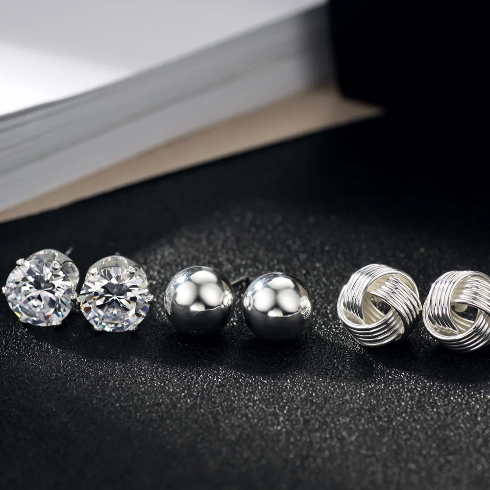 Neoglory Стразы три пары белая Шпилька Модная бижутерия в виде шариков новинка 2020