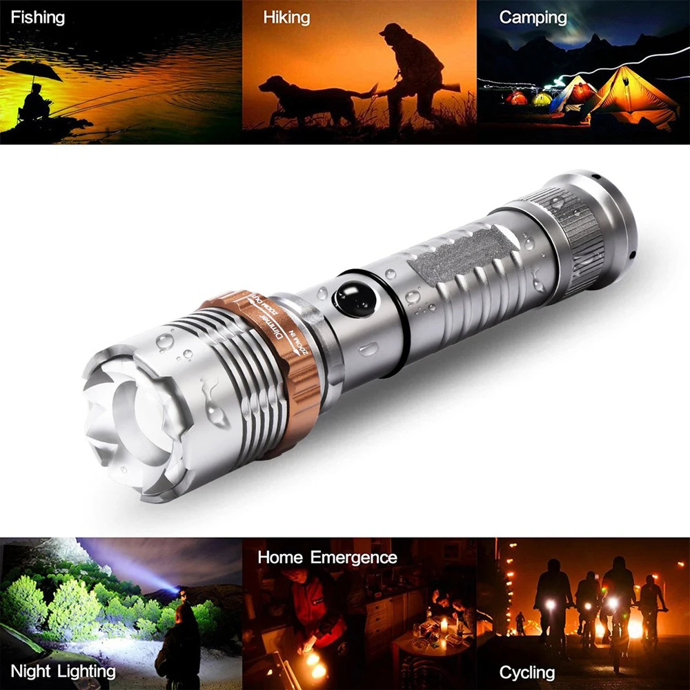 Светодиодный фонарик Lightingview 2000 лм XML T6 масштабируемый фонарь для перезаряжаемой