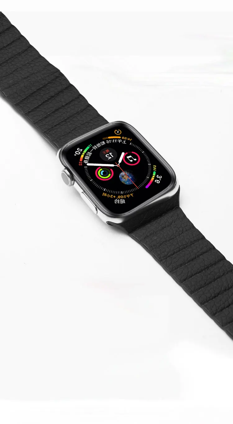 Новые часы ремешок для наручных часов Apple Watch 4 5 40/44 мм Кожаная двойная Магнитная застежка на запястье для Apple Watch Series 1, 2, 3, ремешок 42 мм