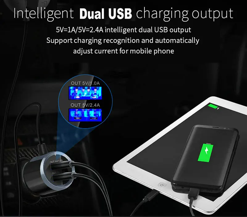 Автомобильное зарядное устройство Tikigogo 5 в 1 А 2 а 4 с двумя USB портами|Зарядные