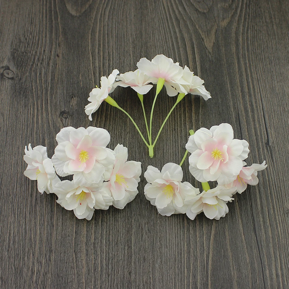 Оптовая продажа 50 шт. искусственные гортензии головы шелковые цветы вишни для