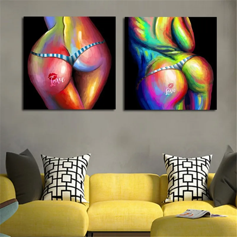 2 самолета холст живопись настенное искусство картина Голая девушка абстрактная