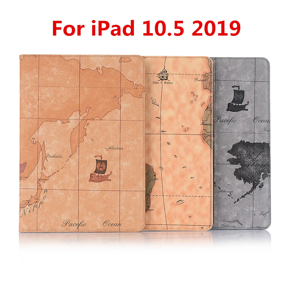 Кожаный смарт чехол с картой мира для iPad 10 5 2019 PU кожаный Air 3 Pro 2017 защитный