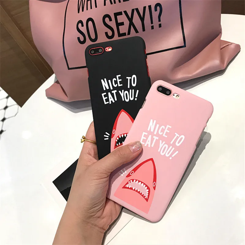 Забавный Милый Sup Розовый Акула Telefon чехол для iPhone 6 6s 7 8 X Plus iPhone6 5 5S SE граффити Capinha