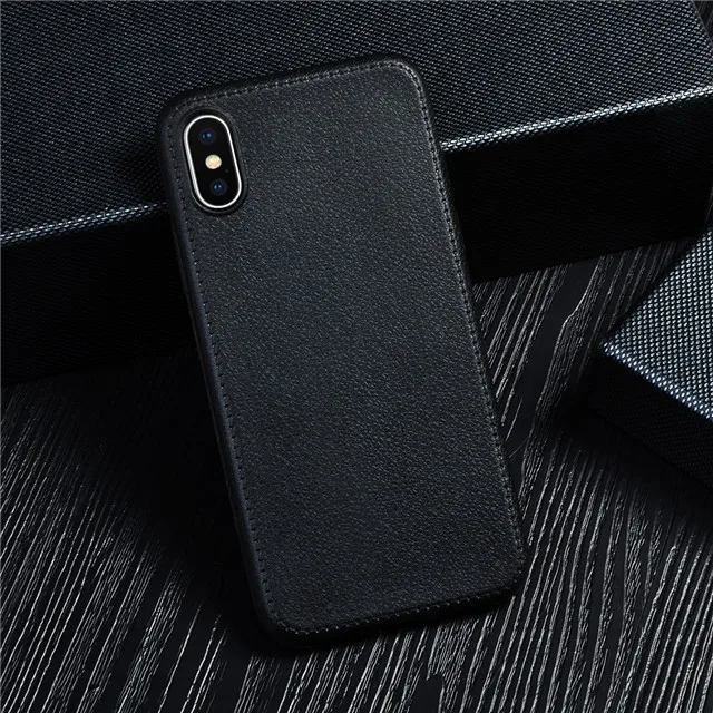 Tikitaka, однотонный кожаный чехол для iPhone XS MAX 8 Plus, мягкая полиуретановая Противоударная задняя крышка для iPhone XS XR 7 6s Plus - Цвет: Black