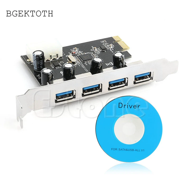 Адаптер BGEKTOTH с 4 портами PCI E на USB 3 0 HUB расширенная карта скорость 5 Гбит/с для