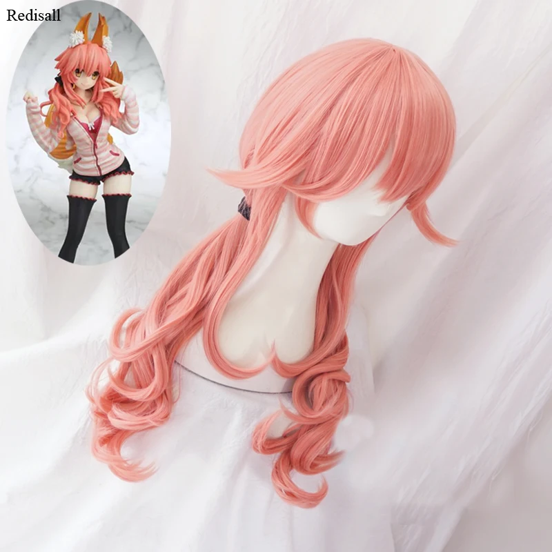 Fate Grand Order Fate/Extra CCC Tamamo no Mae розовый парик косплей слуга Кастер кудрявые