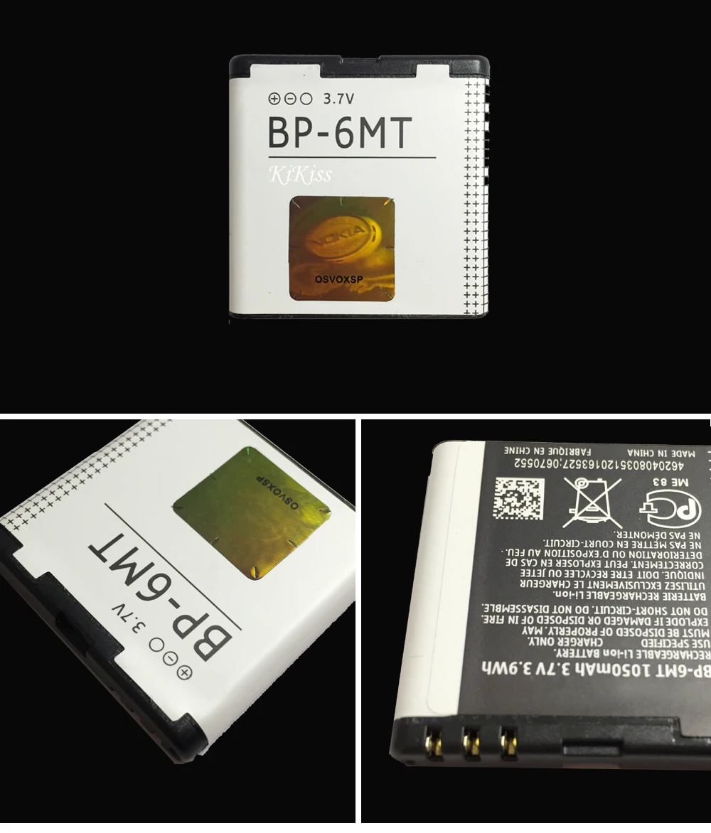 BP-6MT 1050 мА/ч, Батарея для Nokia N81 N82 N81-8G E51 E51i 6720 6720C BP 6MT сотовый телефон аккумулятор Батарея