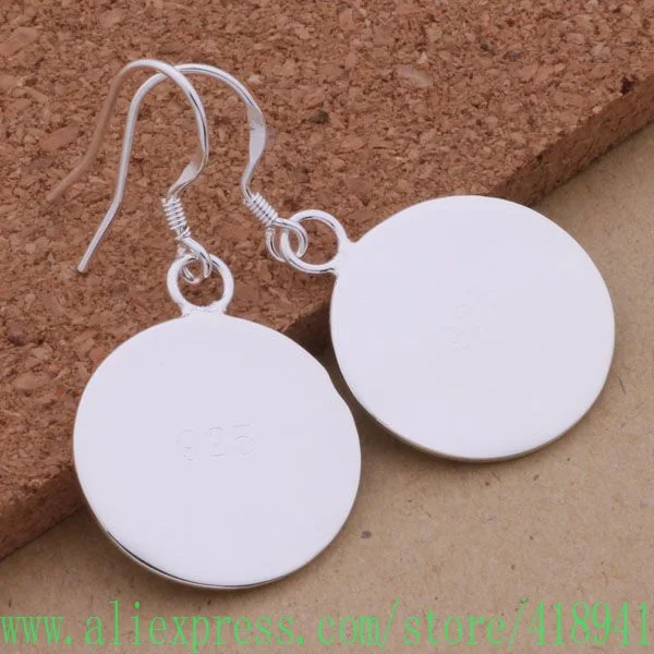 Посеребренные серьги посеребренные модные ювелирные изделия круглая карта/eboamsva