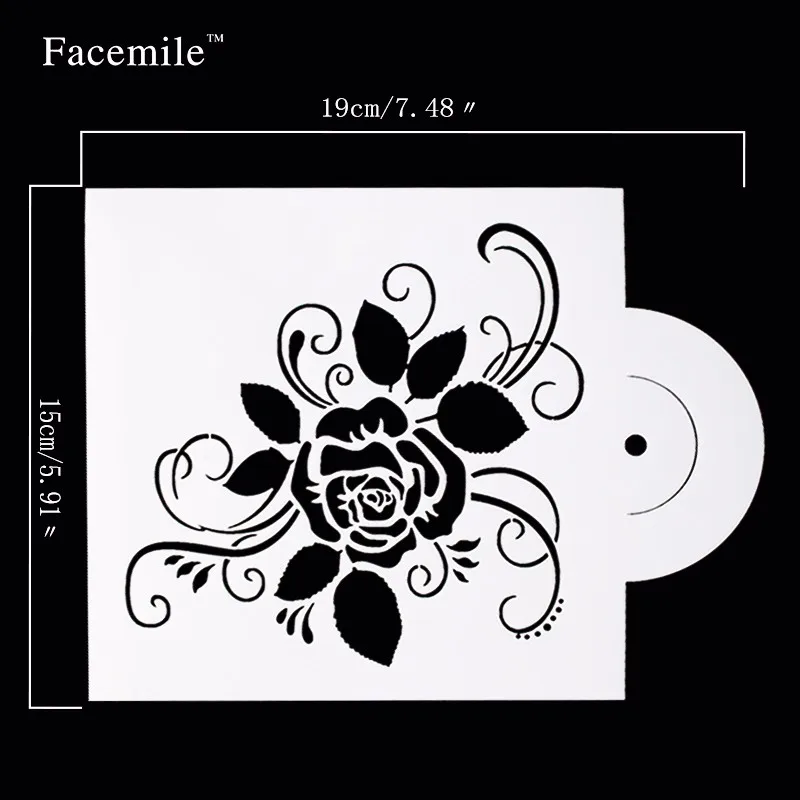 Facemile 15x19 см Торт plastic пластиковые розы печенье Airbrushin трафарет для украшения торта