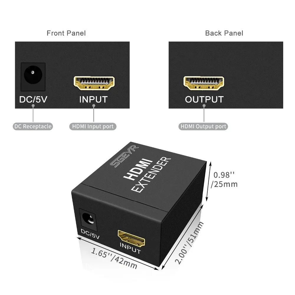 SGEYR HDMI к удлинитель 40 м ретранслятор HD 1080P Коробка усилитель адаптер Усилитель |