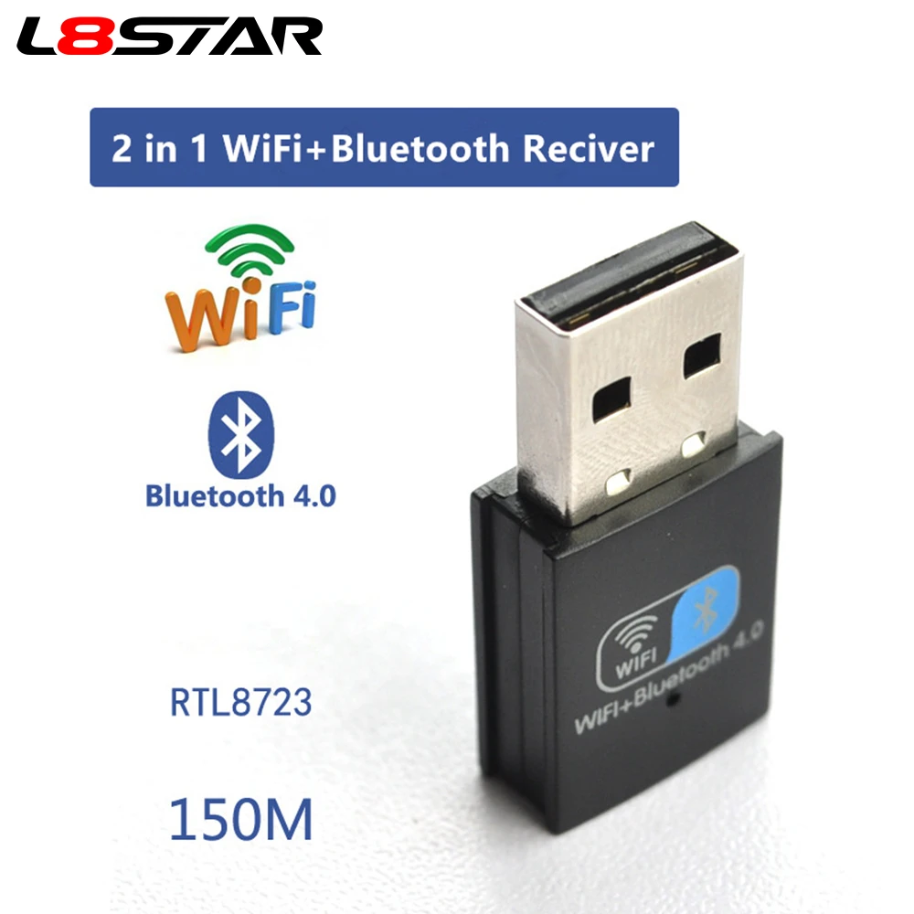 L8star USB WiFi Bluetooth приемник 2 0 RTL8723 BT4.0 150 M беспроводной адаптер Сетевая Lan Карта для