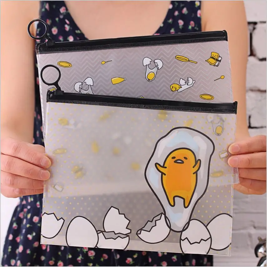 2 стиля мультфильм Gudetama ленивое яйцо ПВХ сумка документов папки файла