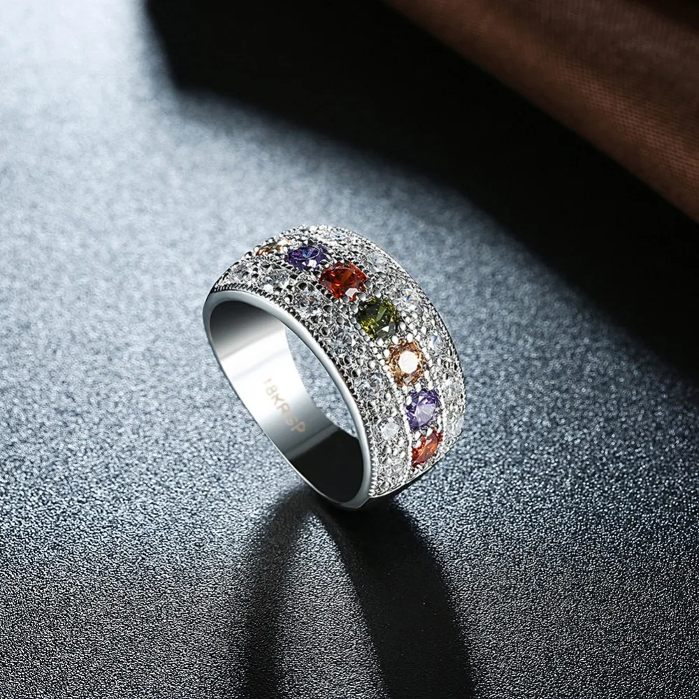 LUALA Мода Красочные Кубический Цирконий Кольца Для Женщин Высокое Качество
