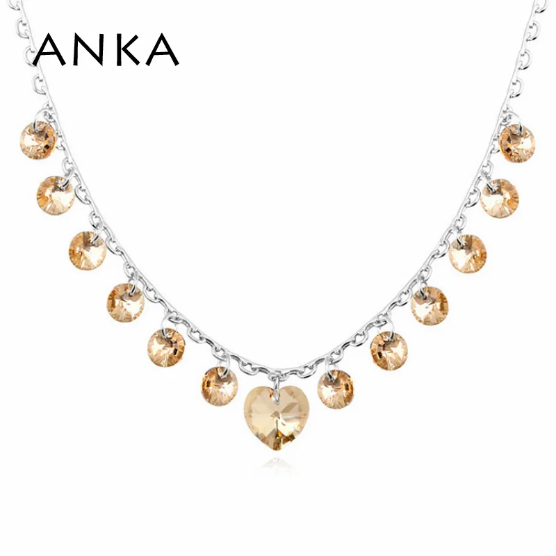 

ANKA brand Accessories hollow bead necklace pendant full crystal chokers necklaces for women Crystals from Austria #105889