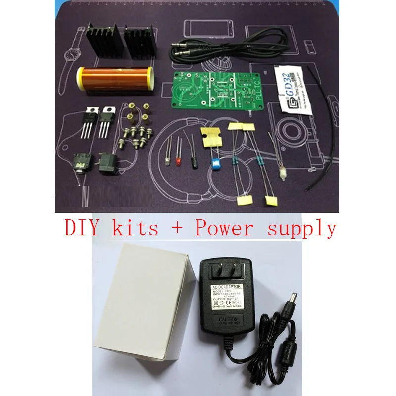 Мини катушка для прослушивания музыки наборы с блоком питания плазменная сирена динамик электронный DIY Kit 15