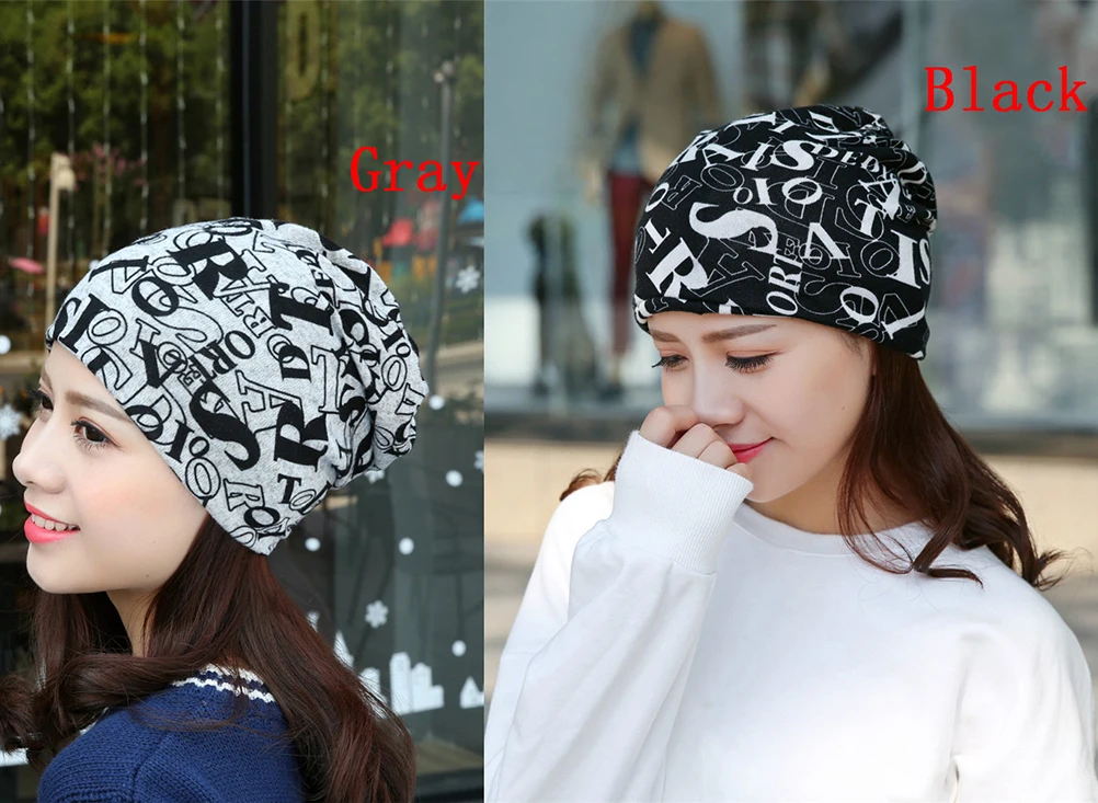 Женский Осенний шарф 1 шт. теплая вязаная хлопчатобумажная шапка с буквенным