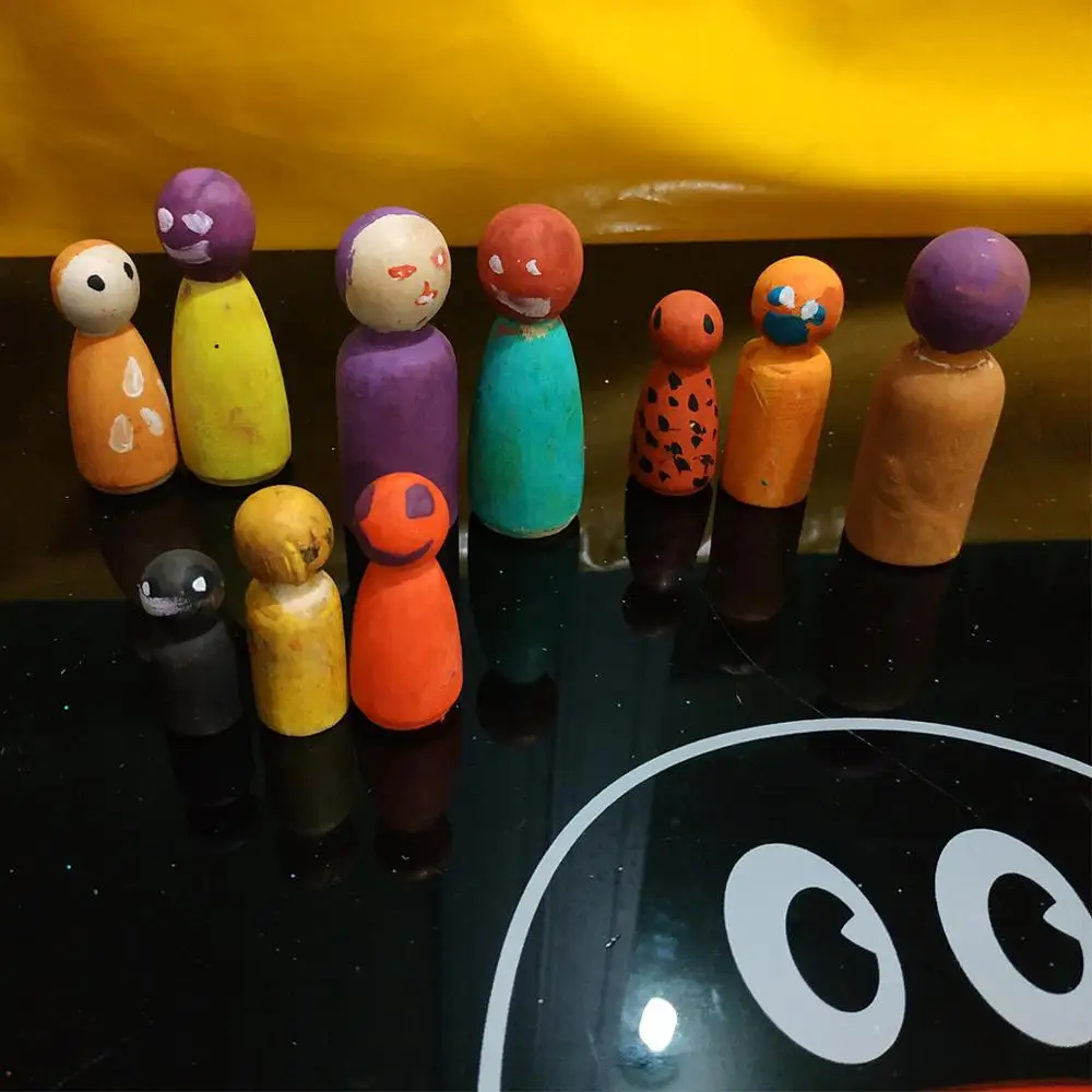 Men Woman Mixed Plain Blank 55mm Natural Wood People Peg Dolls Unpainted Figures Wedding Cake Family Christmas Gift | Мать и ребенок