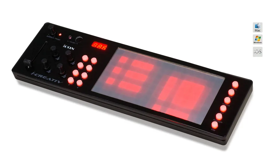 Значок iCreativ USB MIDI аудио контроллер с сенсорным экраном и воздушным светом 3D эффектор фортепианный режим барабанный режим X/Y Pad mode fader mode