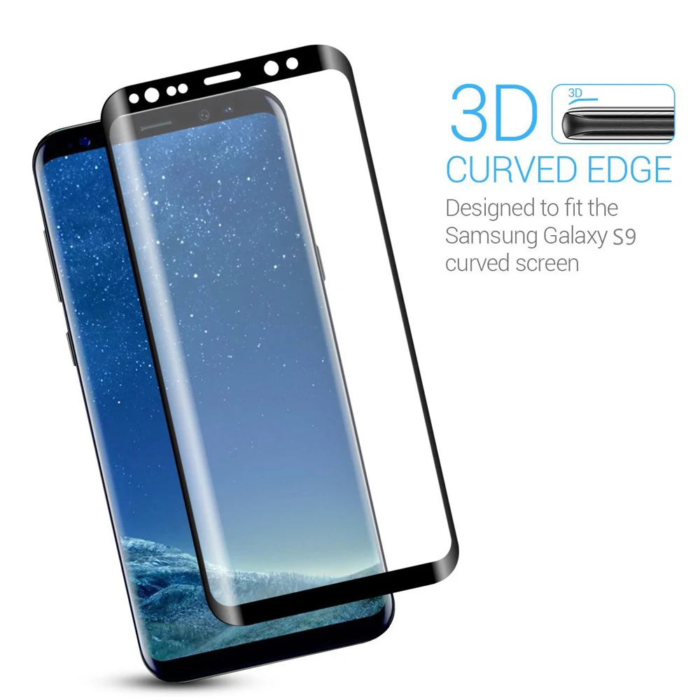Tempered Glass Screen Protector For Samsung Galaxy s9 Plus 3D Curved Full Cover Protective Film | Мобильные телефоны и