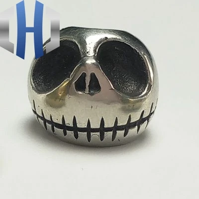 White Brass Хэллоуин латунный тыквенный нож бусины латунный персональный череп EDC бусины череп брелок кулон Висячие веревки бусы на веревочке 1 шт - Цвет: White Brass