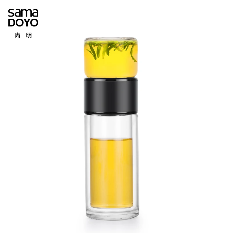 Портативная стеклянная бутылка для чая с двойными стенками стеклянный стакан